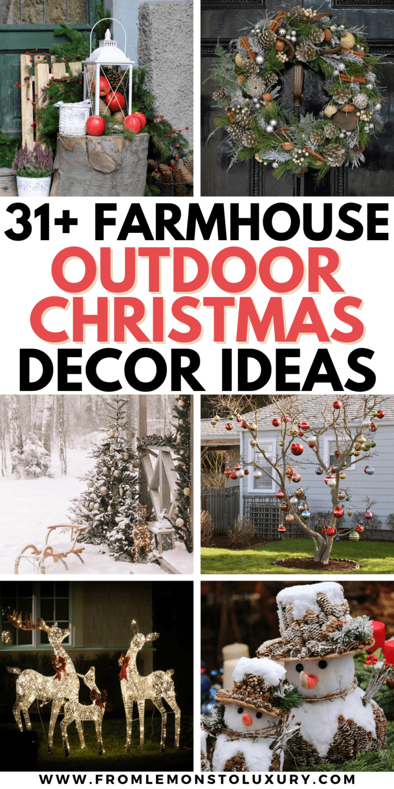 31+ Easy Farmhouse Outdoor Christmas Decorating Ideas That Will Make ...