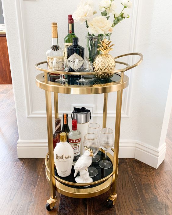 19+ Powerful Bar Cart Ideas For Small Spaces That Are Stunning - From ...