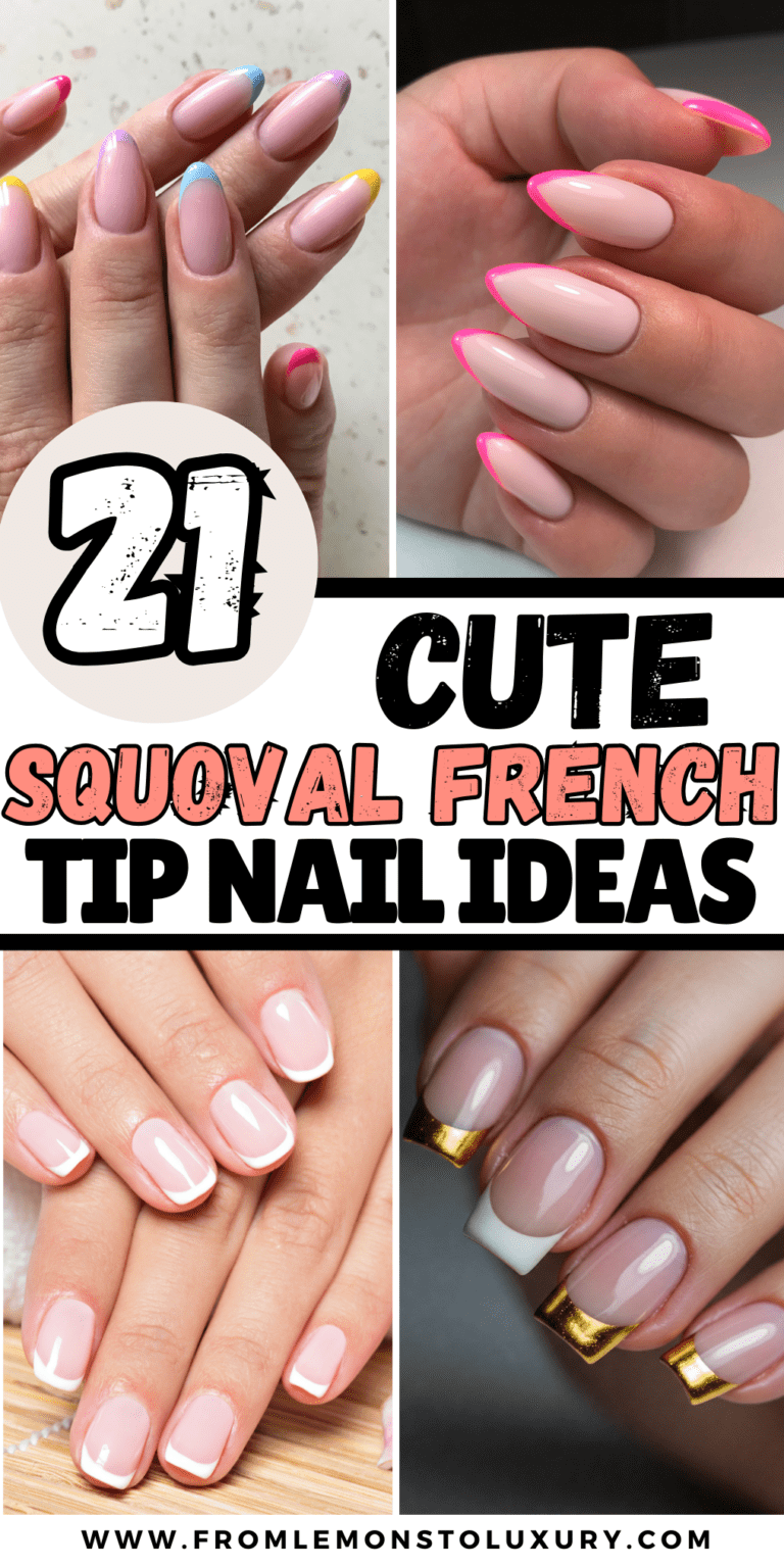 21+ Super Cute Squoval French Tip Nails To Copy