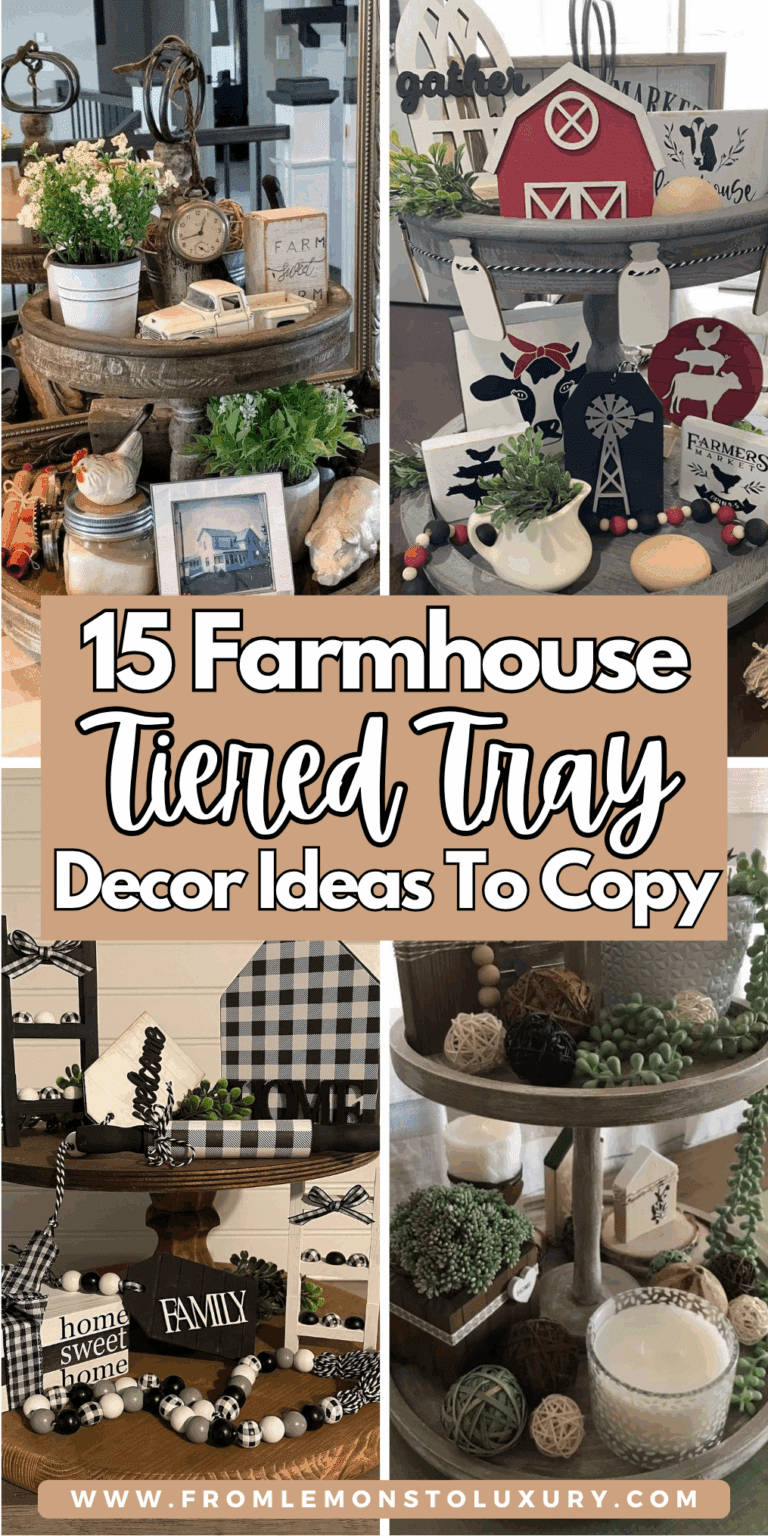 15+ Rustic Farmhouse Tiered Tray Decor Ideas