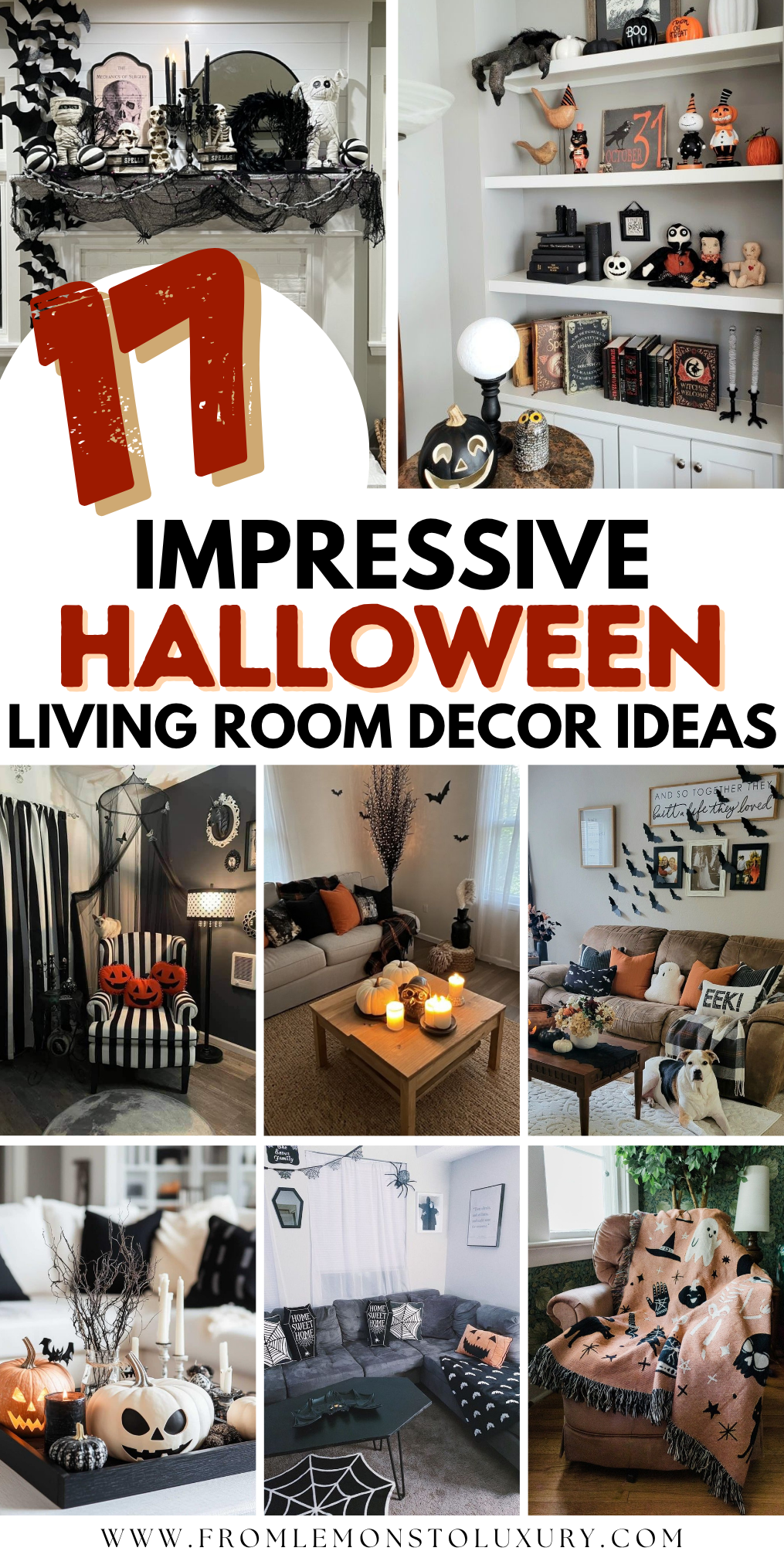 17+ Spooky and Stylish Halloween Living Room Decor Ideas to Transform ...