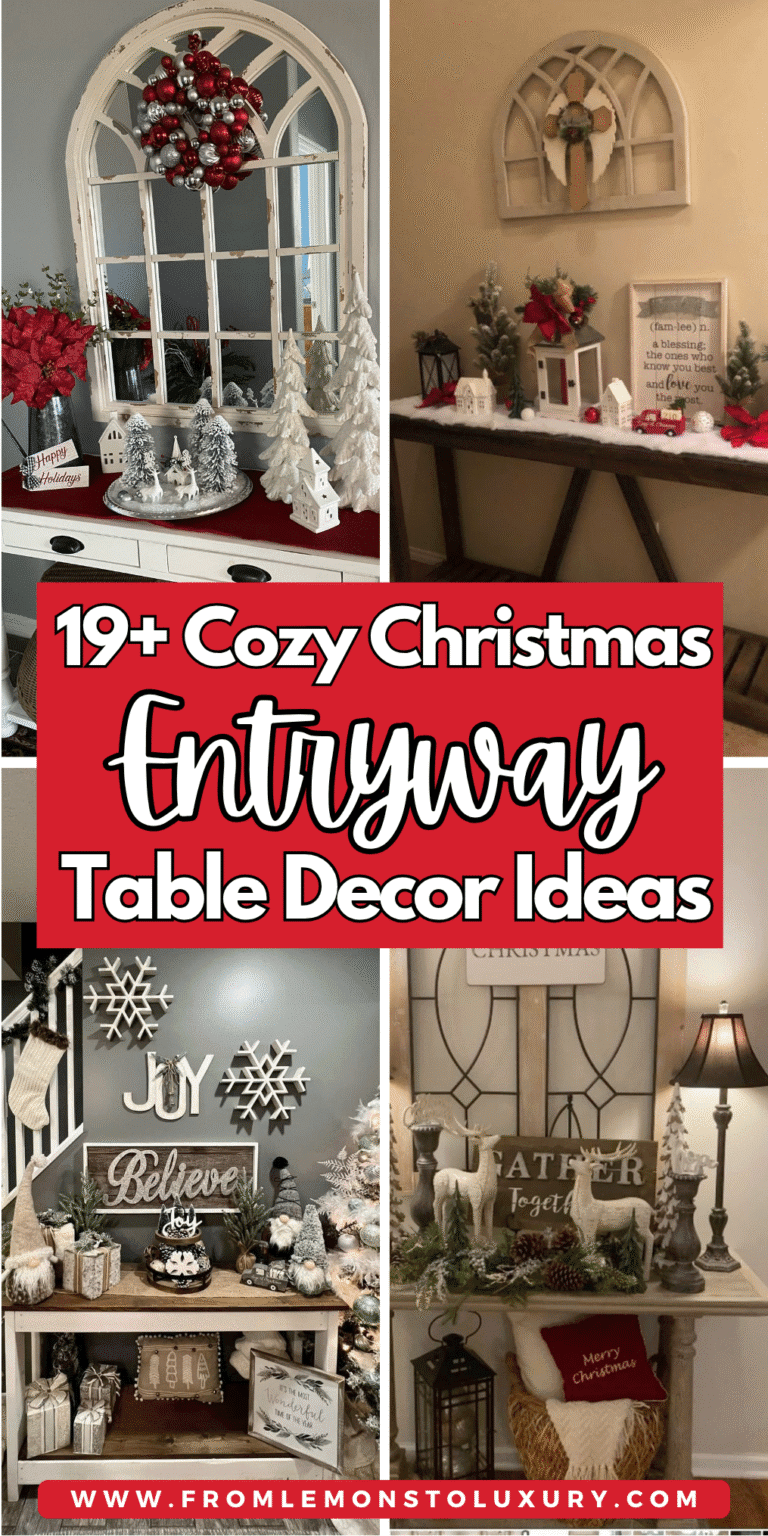 19+ Stunning Christmas Entryway Table Decor For A Warm Welcome