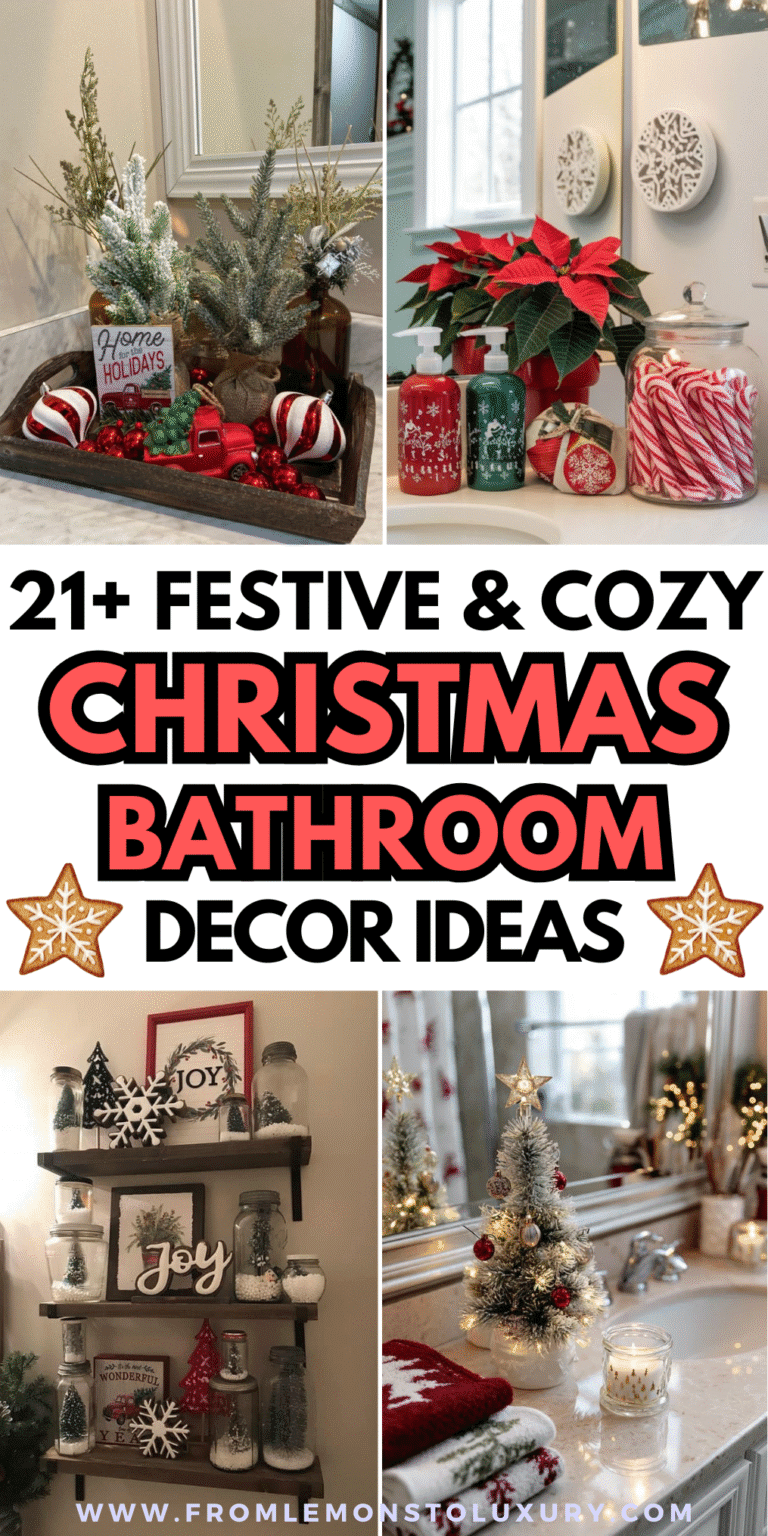 21+ Cozy And Cheerful Christmas Bathroom Decor Ideas