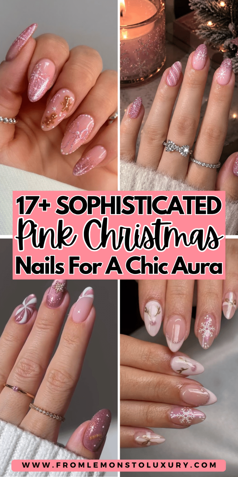 17+ Gorgeous Pink Christmas Nails For A Chic Aura